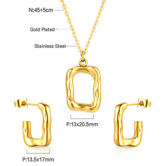 ZANORA Ember - Fashion Square Hollow Special-shaped Jewelry Set
