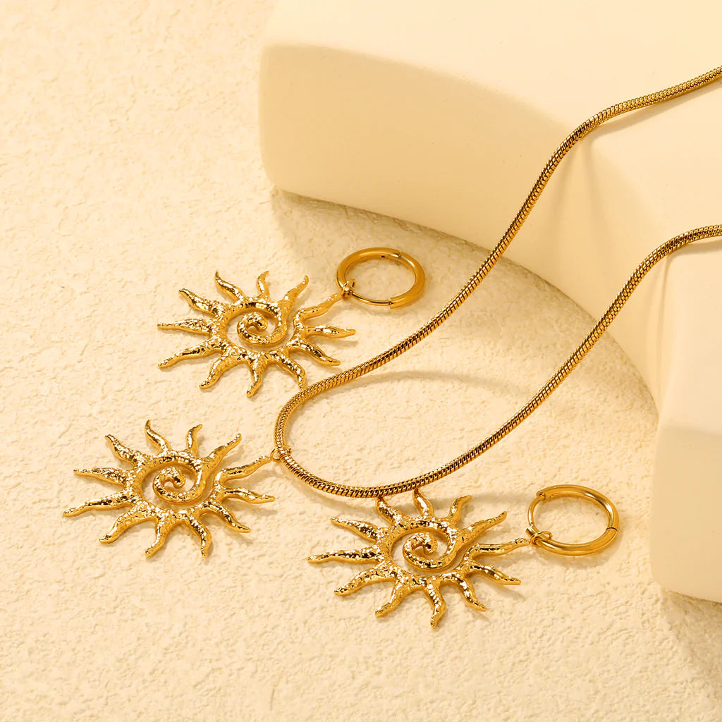ZANORA Helia - Hollow Spiral Sun Jewelry Set