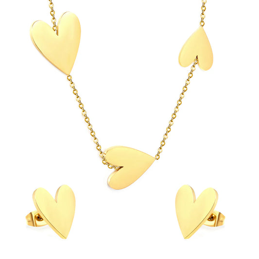 ZANORA Amara Hearts - Peach Heart Jewelry Set