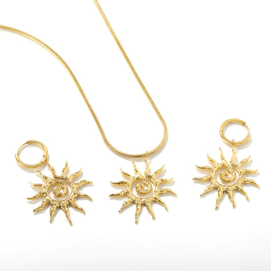 ZANORA Helia - Hollow Spiral Sun Jewelry Set
