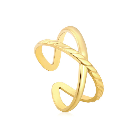 ZANORA Spiralis - Adjustable Size Open Elevated Wide Band Ring