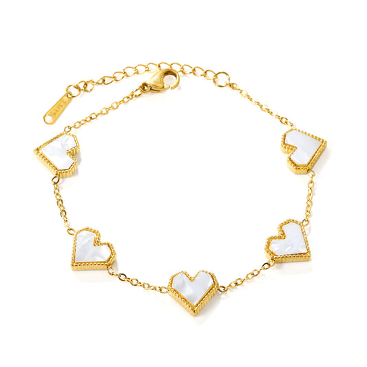 ZANORA - White Heart Bracelet