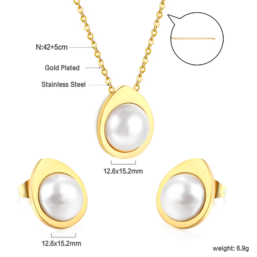 ZANORA Pearl Veil - Tear Dropped Jewelry Set