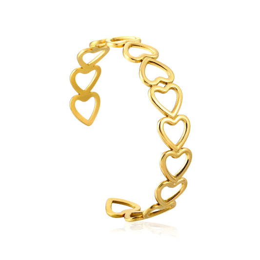 ZANORA - Multiple Openings In The Shape Of Hollowed-Out Hearts Linked Together Bangle