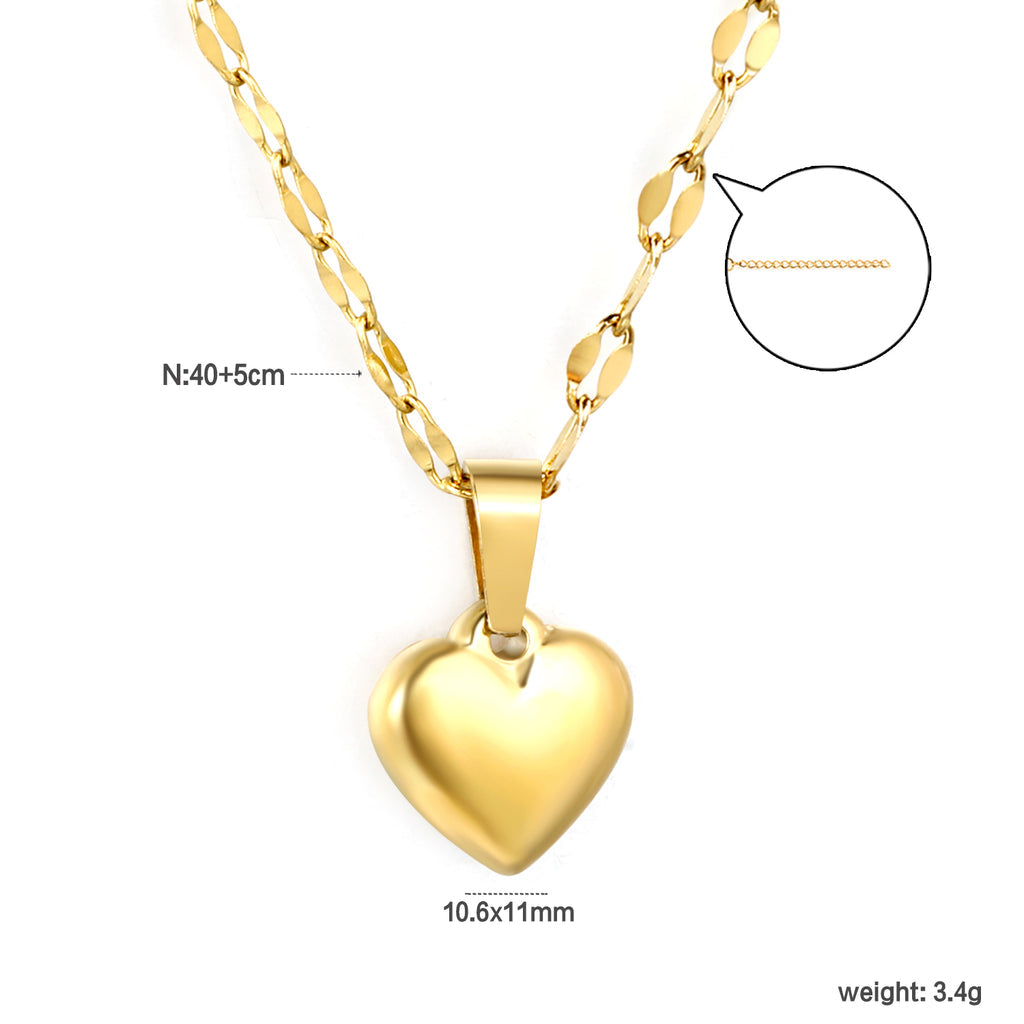 ZANORA - Heart Pendant Lip Necklace