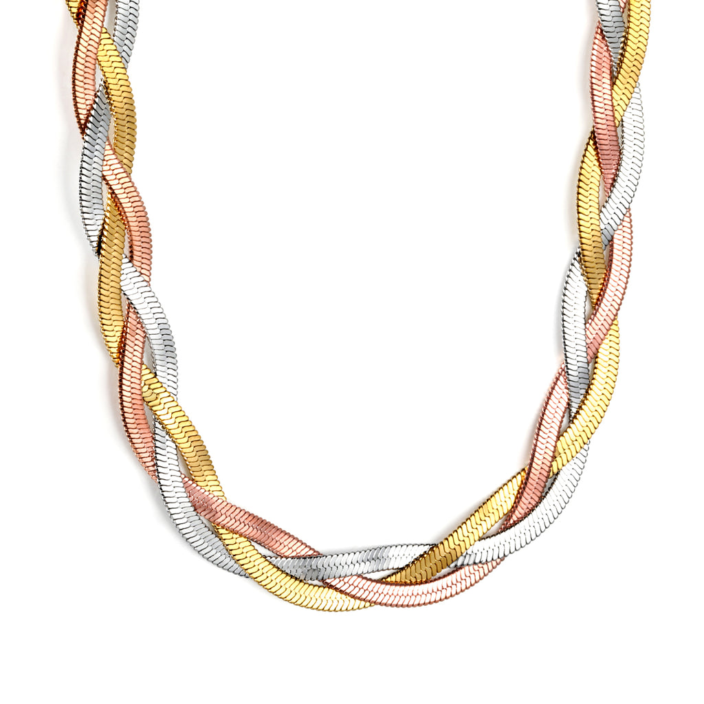 ZANORA - Triple Layered Tricolor Necklace