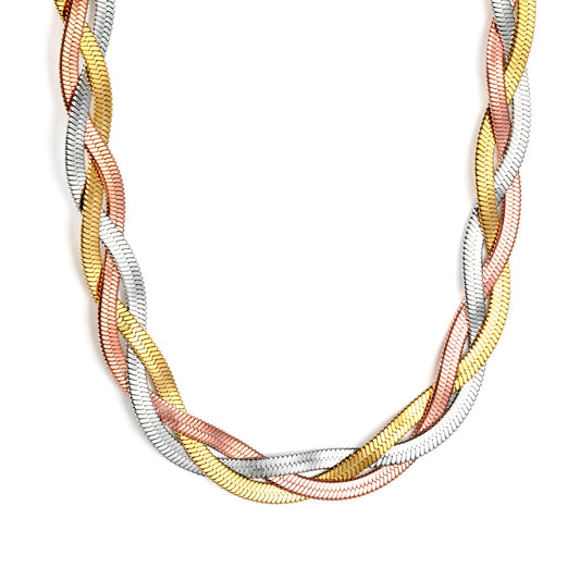 ZANORA - Triple Layered Tricolor Necklace