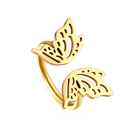 ZANORA Papillion - Size Adjustable Polished Butterfly Ring