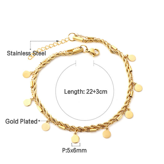 ZANORA Aurela - Round Double Chain Anklet