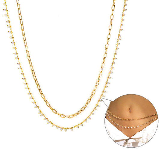 ZANORA Pearl Mirage - White Bead Hip Chain