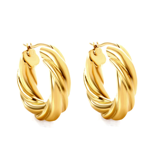 ZANORA - Plated Round Twist Earring