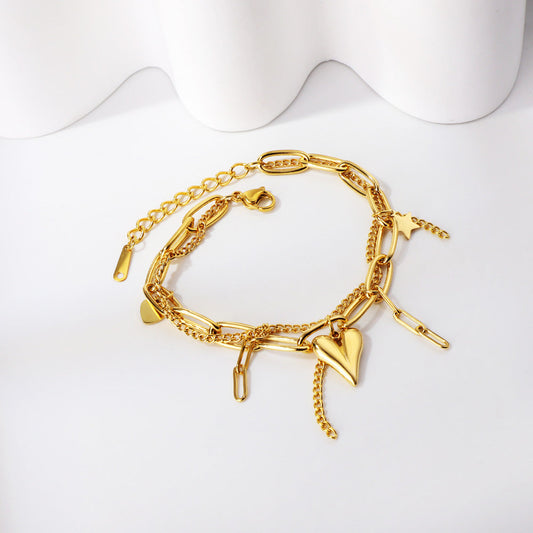 ZANORA - Heart + Long Heart Bracelet