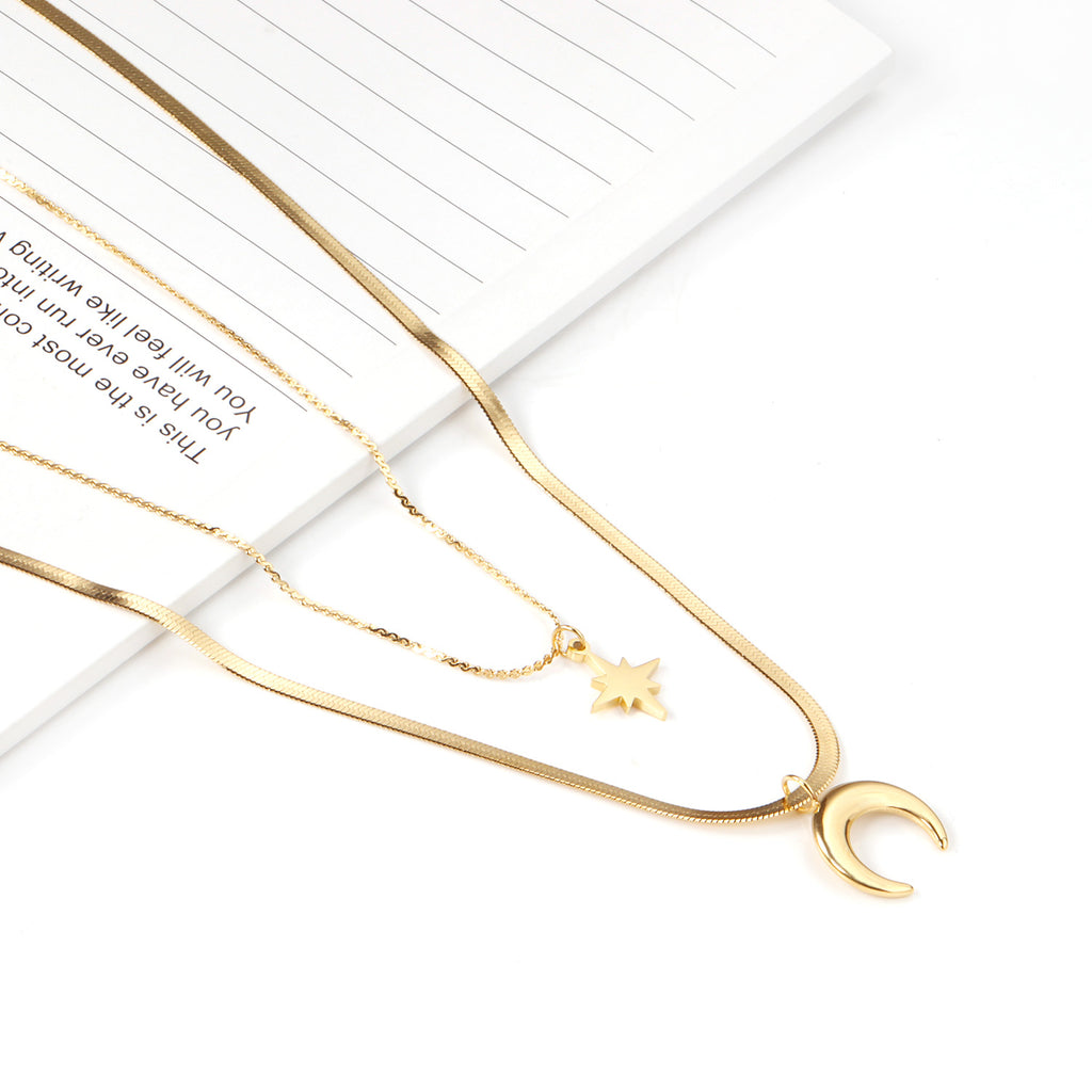 ZANORA - Double Layered Star Pendant Necklace