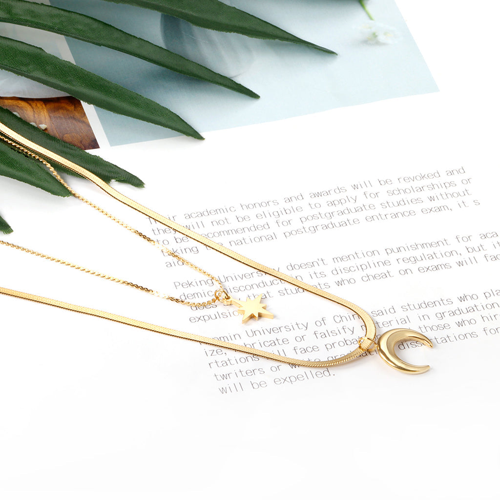ZANORA - Double Layered Star Pendant Necklace