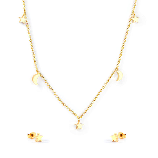 ZANORA Noor & Najma - 3 stars + 2 moons Glossy Jewelry Set