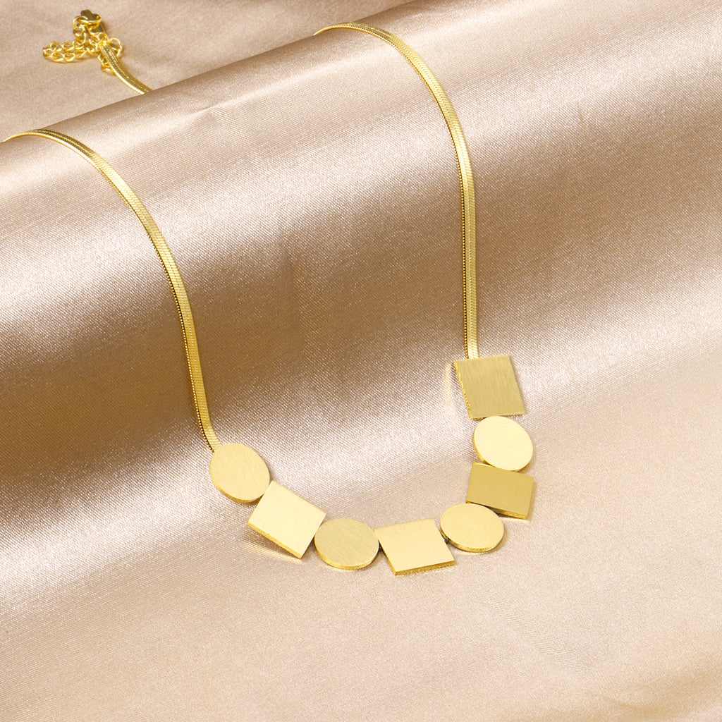 ZANORA - Square Brushed Pendant Necklace