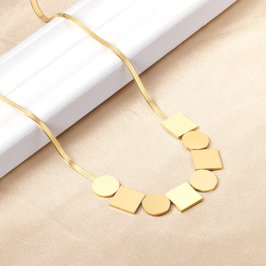 ZANORA - Square Brushed Pendant Necklace