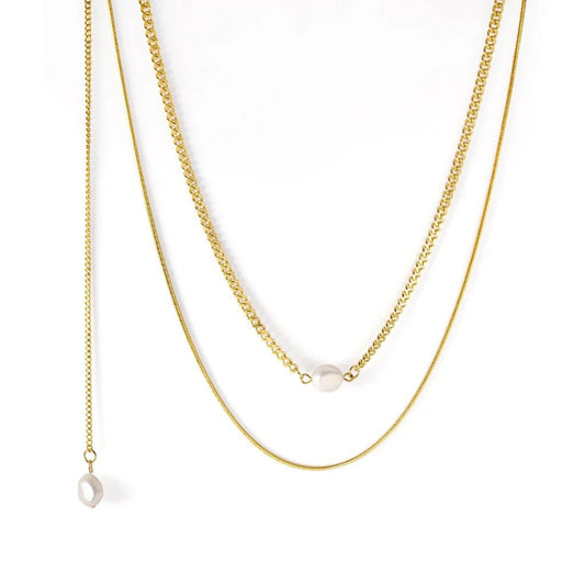 ZANORA - Vintage Imitation Pearl Multi Layered Necklace