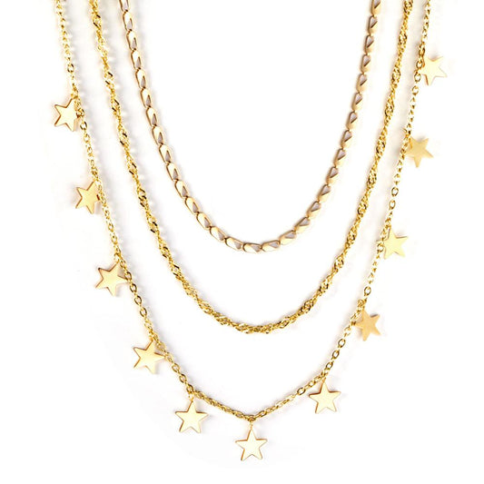 ZANORA - Triple Layered Collar Statement Necklace