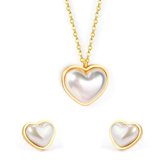 ZANORA Eterna Heart - Heart Shape Imitation Pearl Jewelry Set
