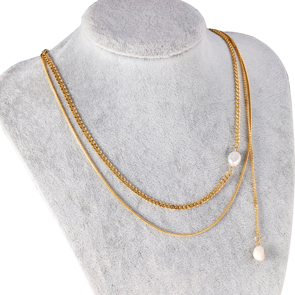ZANORA - Vintage Imitation Pearl Multi Layered Necklace