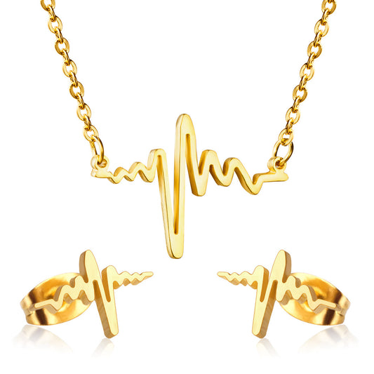 ZANORA Heartline - Current Shape Smooth/Frosted Cut Jewelry Set