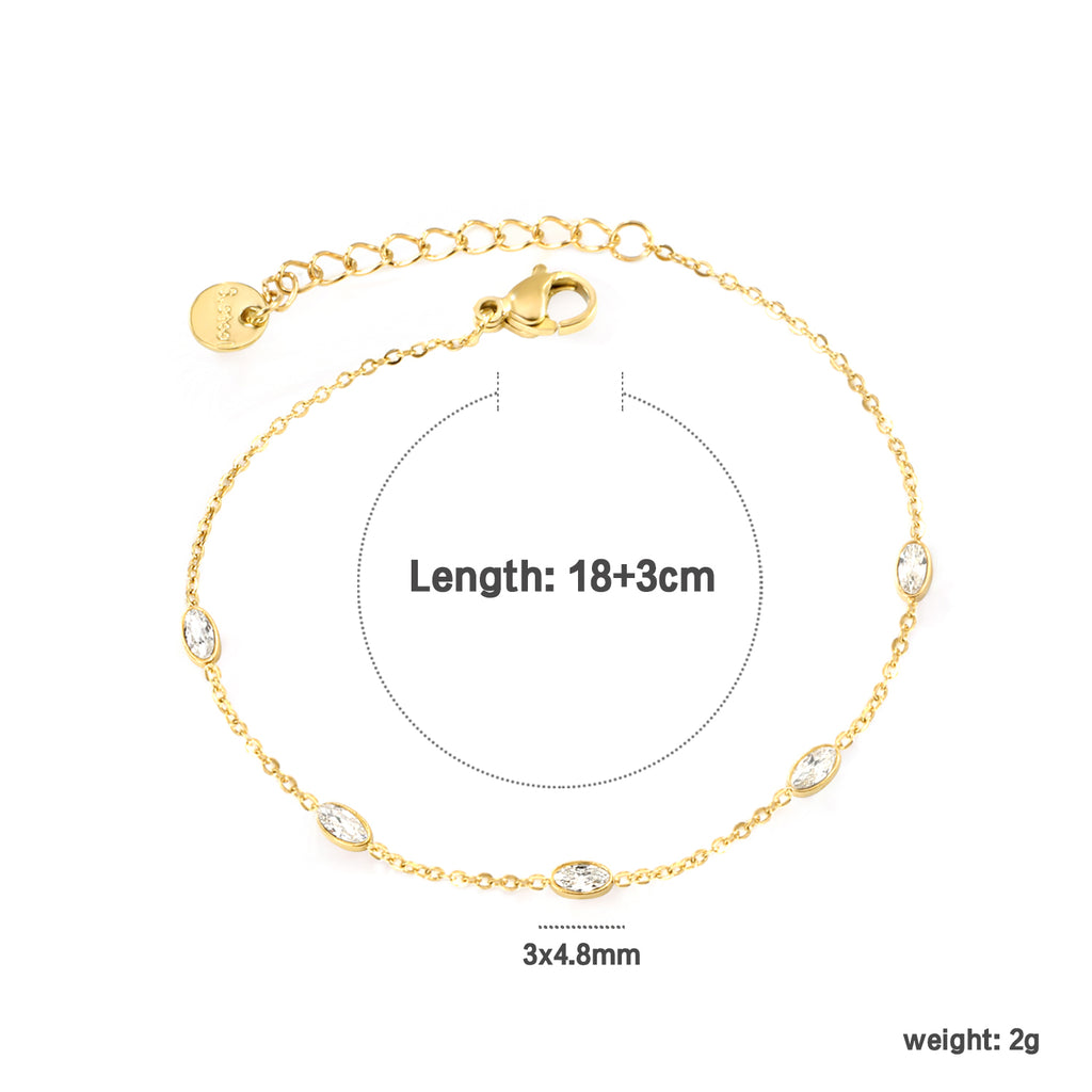 ZANORA - Oval White Zirconia Bracelet