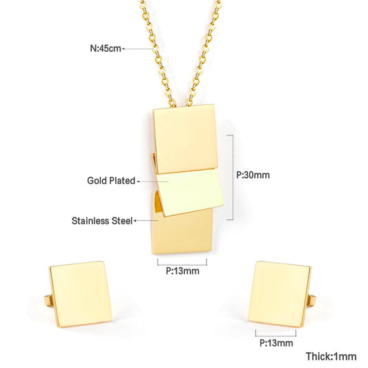 ZANORA - Rectangle Shape Jewelry Set