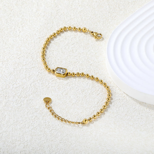 ZANORA - Rectangular White Reflective Stone Bracelet