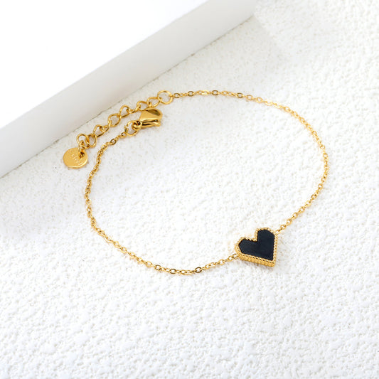 ZANORA Black heart shape bracelet