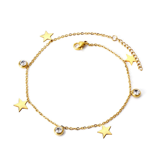 ZANORA - 4 Stars + 3 Round Diamond Accessorie Bracelet