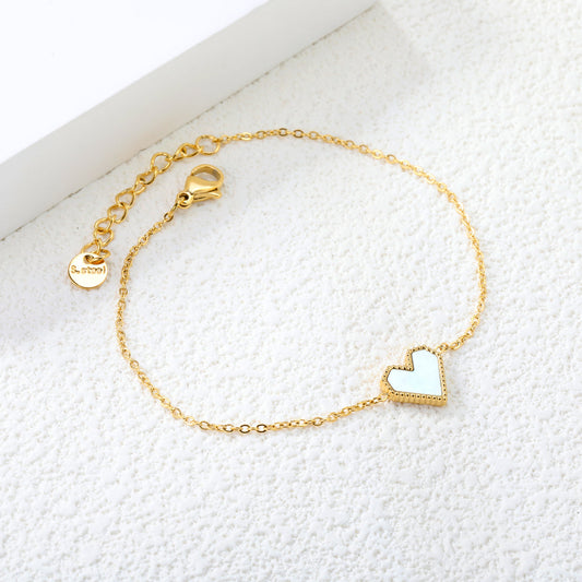 ZANORA- Heart shape with white Bracelet