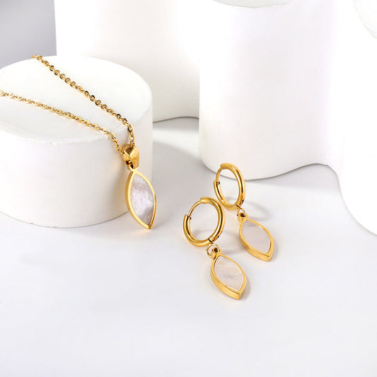 ZANORA - White Leaf Jewelry Set