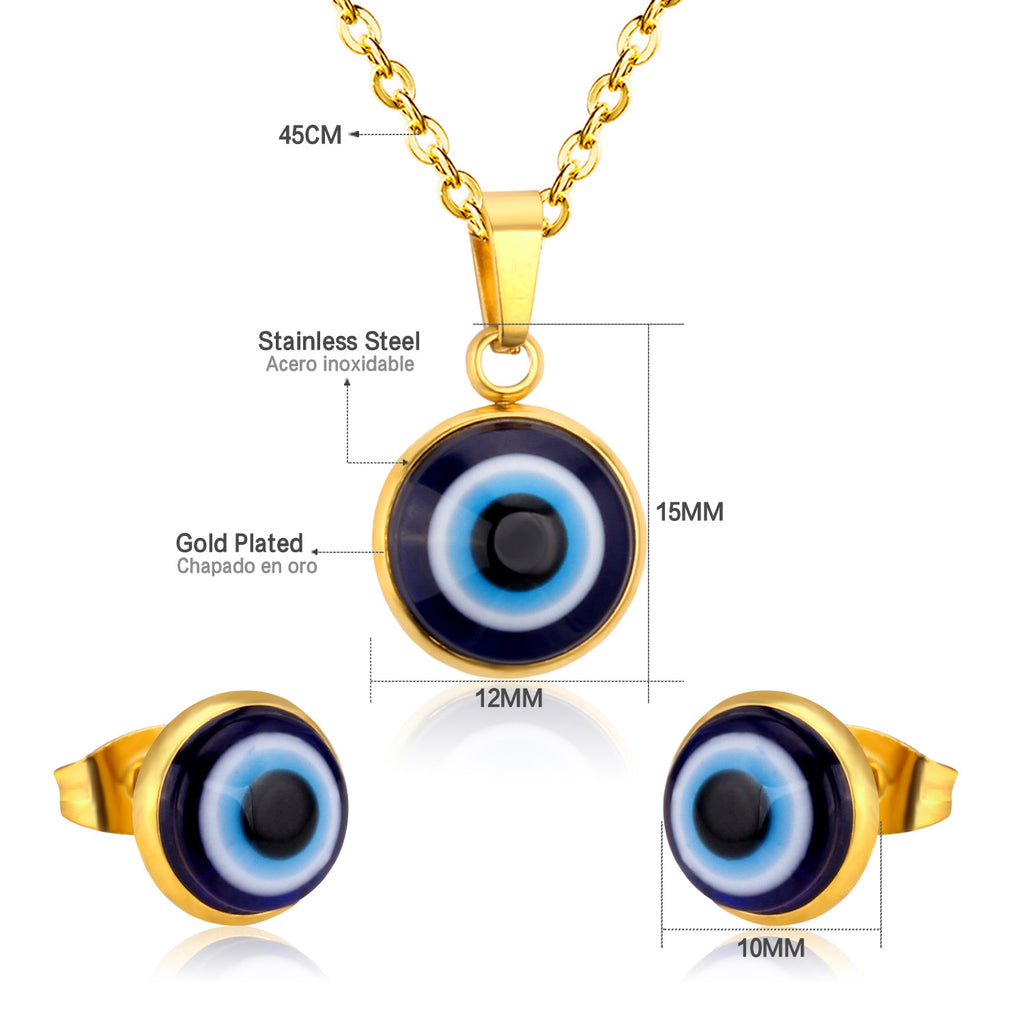 ZANORA Evil Eye Nazar - Blue Eye Bead Jewelry Set