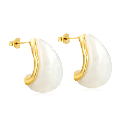 ZANORA - White Teardrop Earring