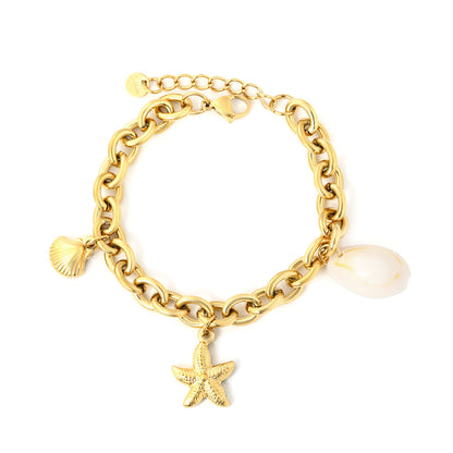 ZANORA  - Starfish + Scallop + Shell + Round Tail Bracelet