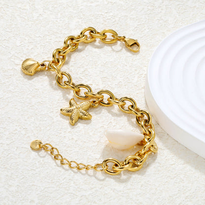 ZANORA  - Starfish + Scallop + Shell + Round Tail Bracelet