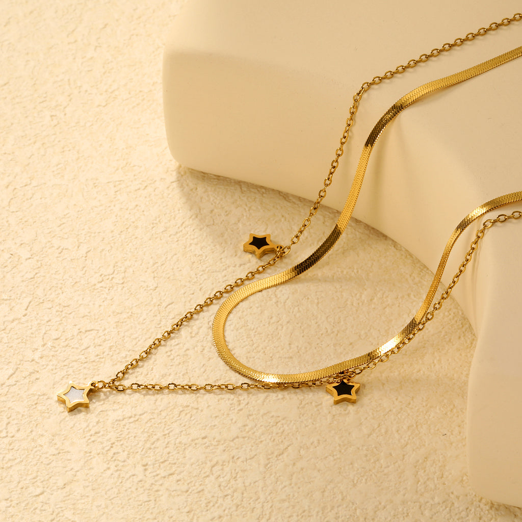 ZANORA - Double Star Chain Necklace