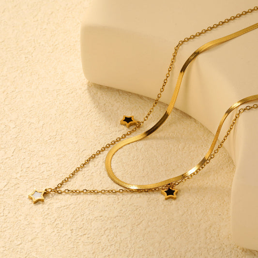 ZANORA - Double Star Chain Necklace