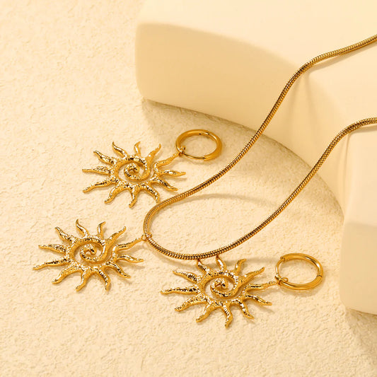 ZANORA Helia - Hollow Spiral Sun Jewelry Set
