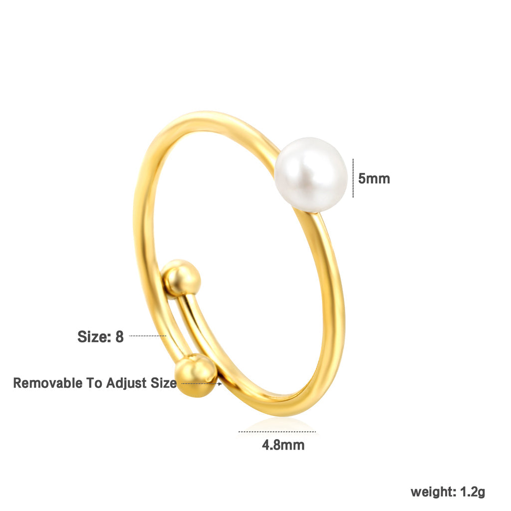 ZANORA Luneira - Size Adjustable Pearl Ring