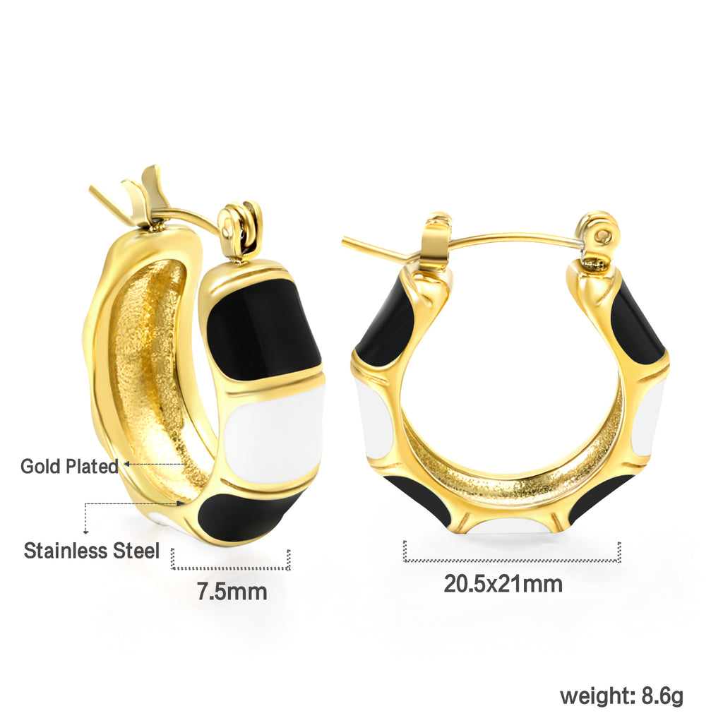 ZANORA  - C-Shaped Bamboo Drip Earring