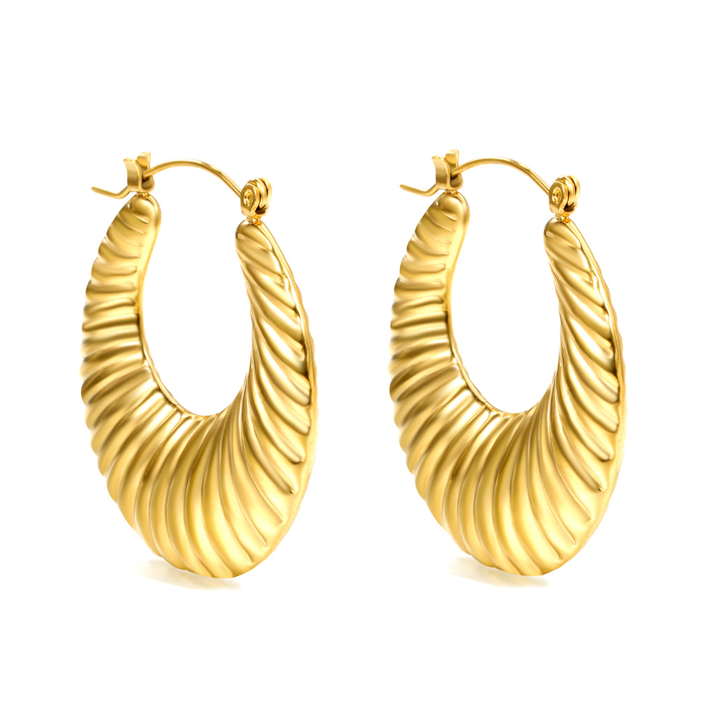 ZANORA  - Hollow Flat Rounded Earring