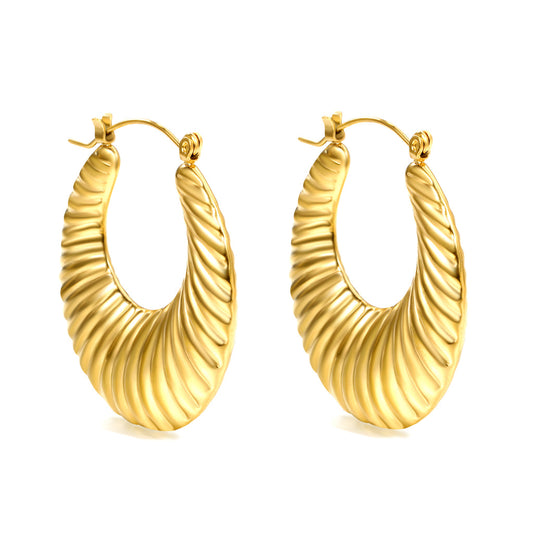 ZANORA  - Hollow Flat Rounded Earring