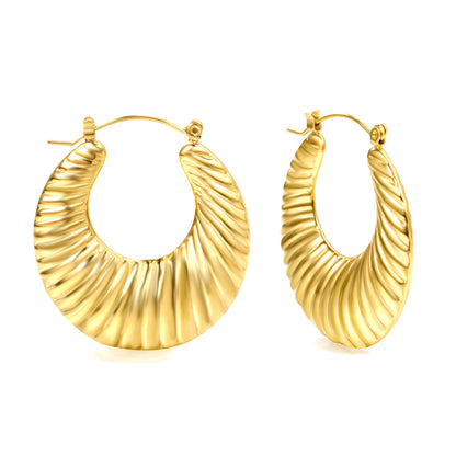 ZANORA  - Hollow Flat Rounded Earring