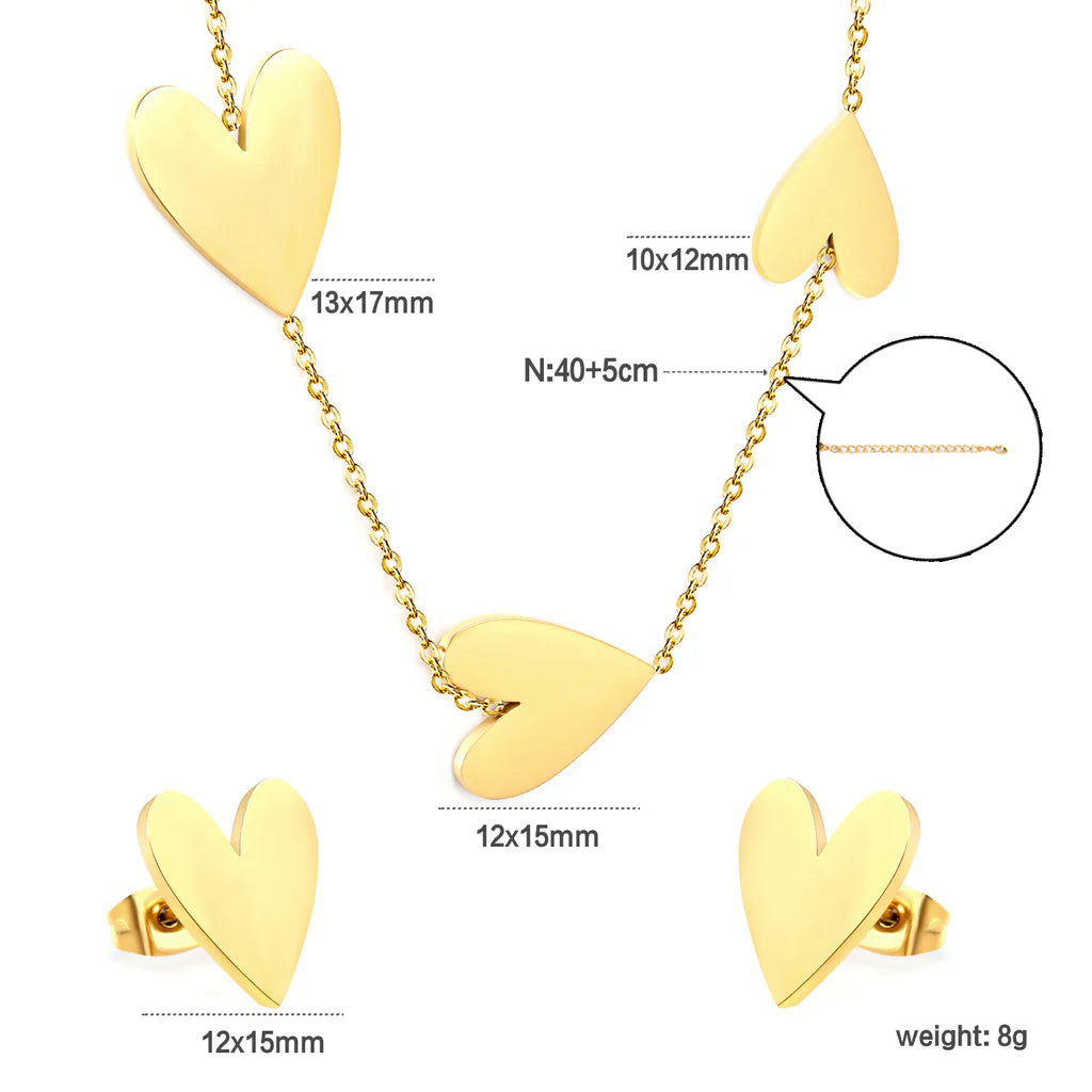 ZANORA Amara Hearts - Peach Heart Jewelry Set
