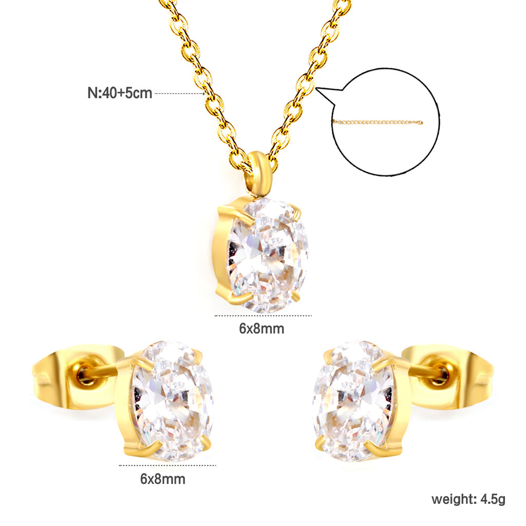 ZANORA Layali Noor - Oval Zirconium Jewelry Set