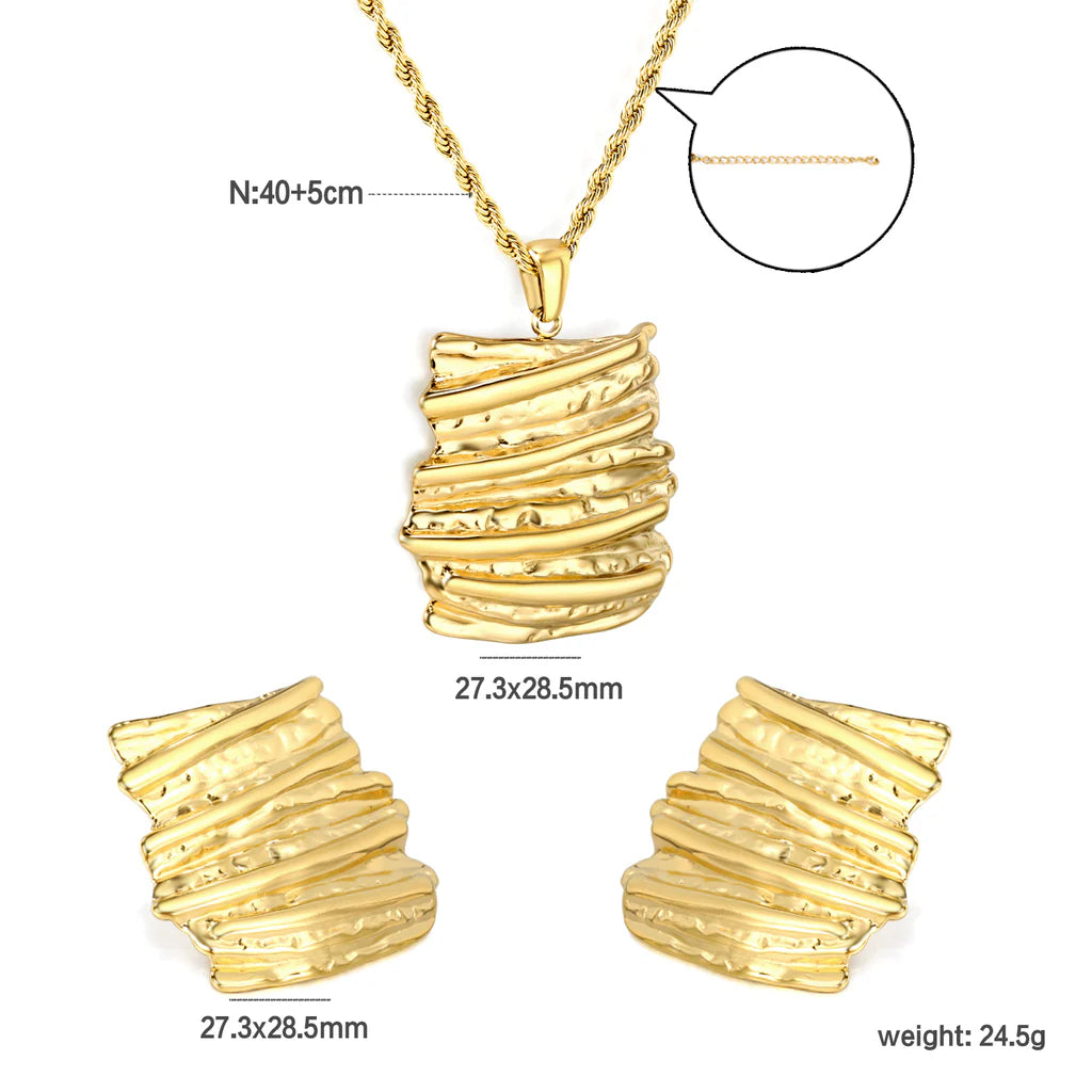 Zanora Golden Bark - Bark Jewelry Set