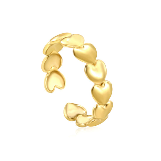 ZANORA Amorette - Adjustable Size Dramatic Heart Open Ring