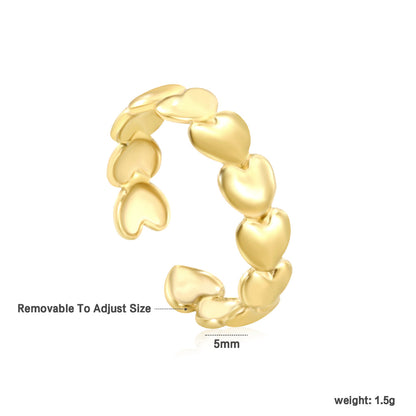 ZANORA Amorette - Adjustable Size Dramatic Heart Open Ring